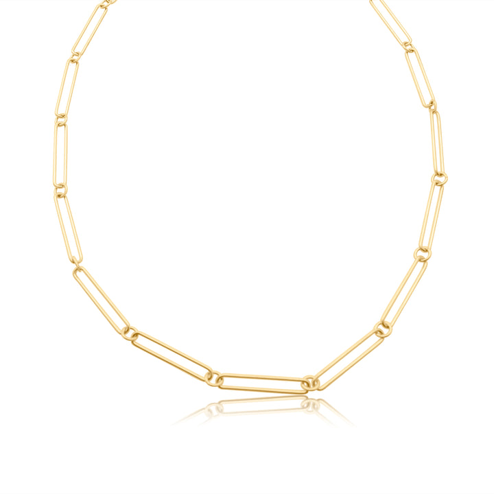 Alternating Round Oblong Chain Necklace