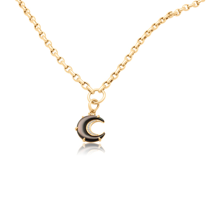 Oval Cable Chain Necklace with Charm Connector