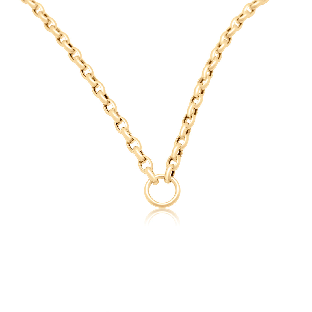Oval Cable Chain Necklace with Charm Connector