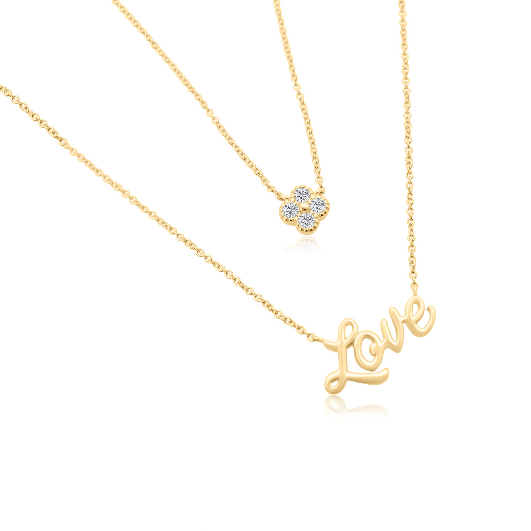Gold Cursive Love Necklace