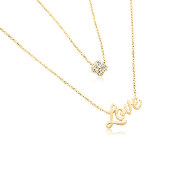 Gold Cursive Love Necklace