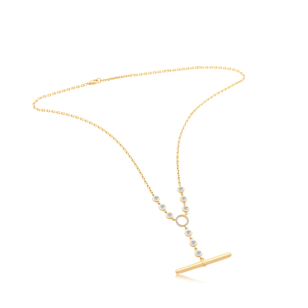 Bezel Diamond Toggle Necklace