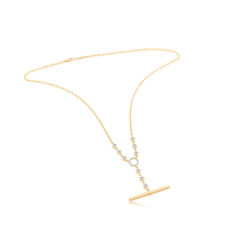 Bezel Diamond Toggle Necklace