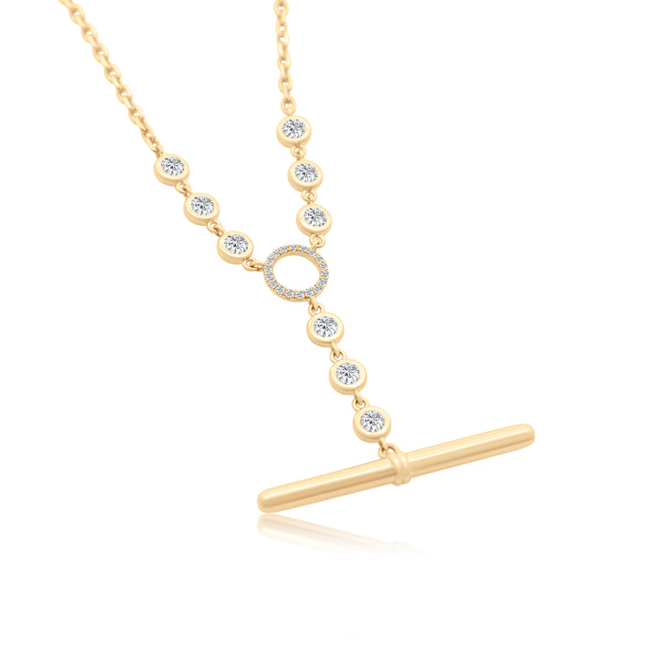 Bezel Diamond Toggle Necklace
