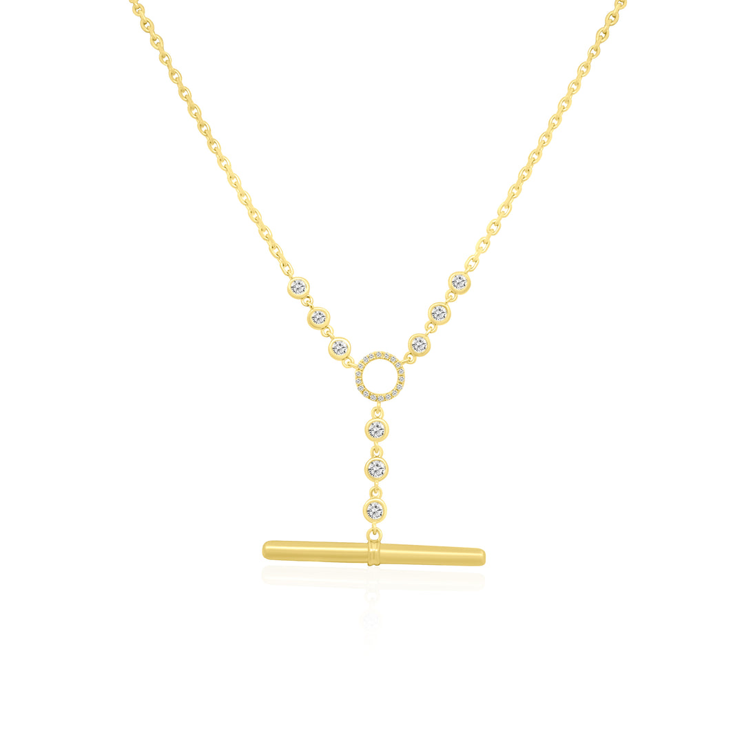 Bezel Diamond Toggle Necklace
