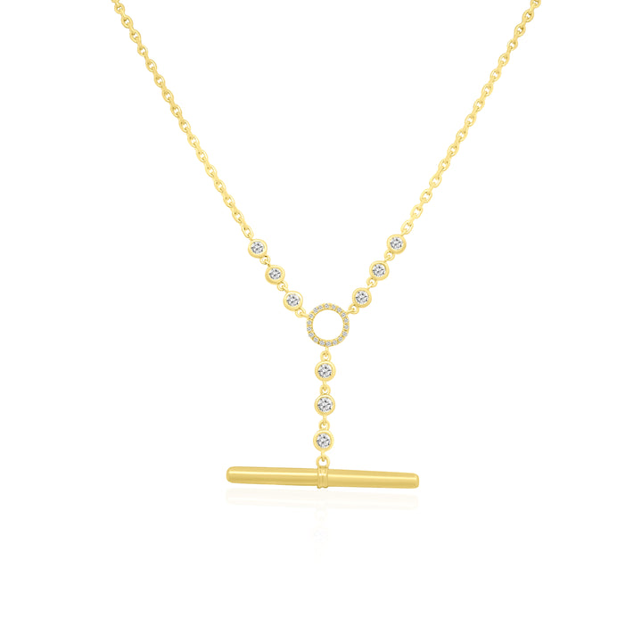 Bezel Diamond Toggle Necklace