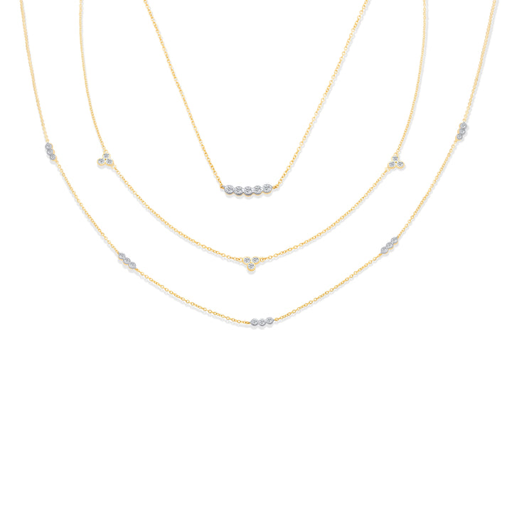 Five Diamond Bezel Bar Necklace