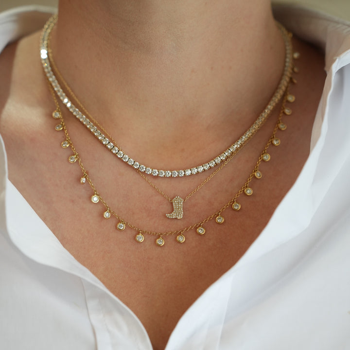Diamond Boot Necklace
