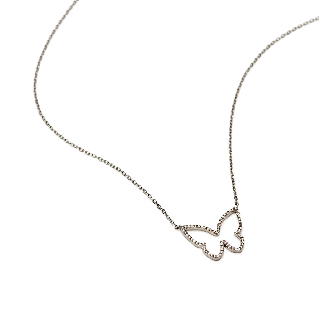 Open Diamond Butterfly Necklace