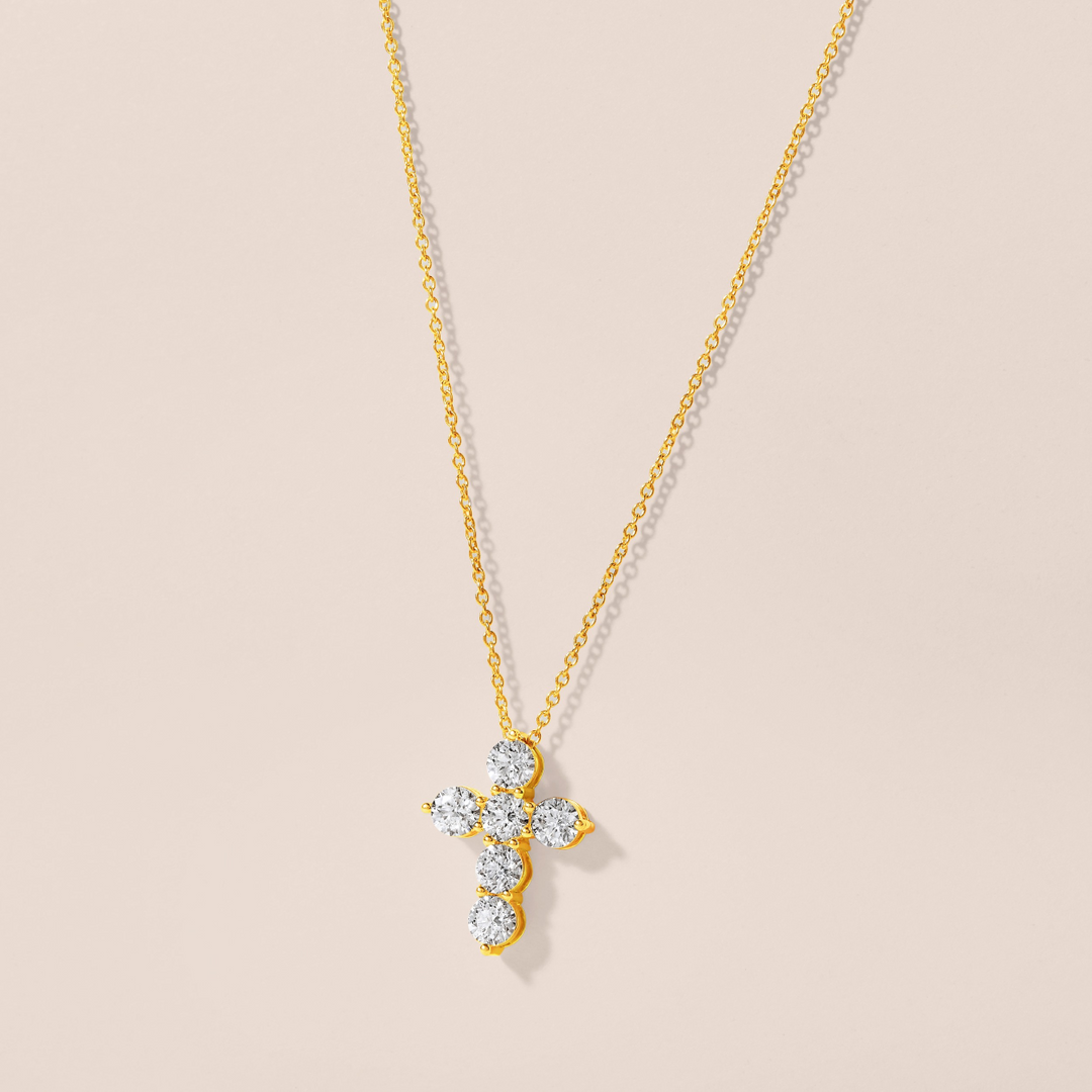 Chunky Diamond Cross Necklace