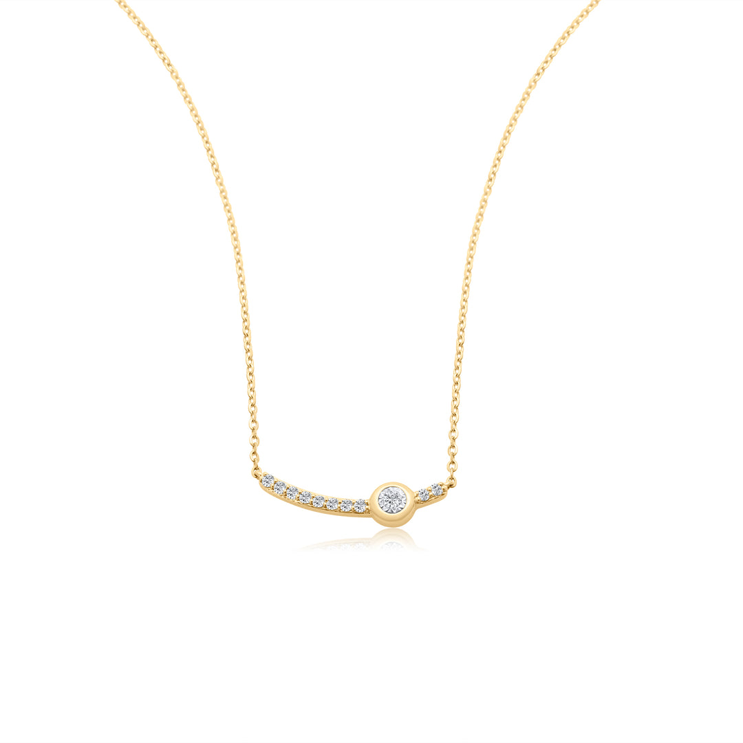 Curved Diamond Bezel Necklace