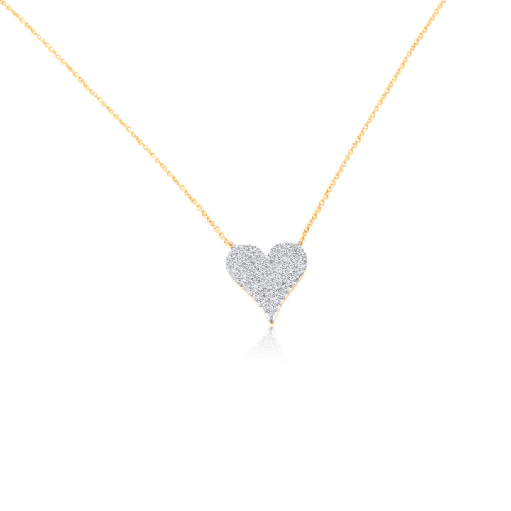 Elongated Diamond Heart Necklace