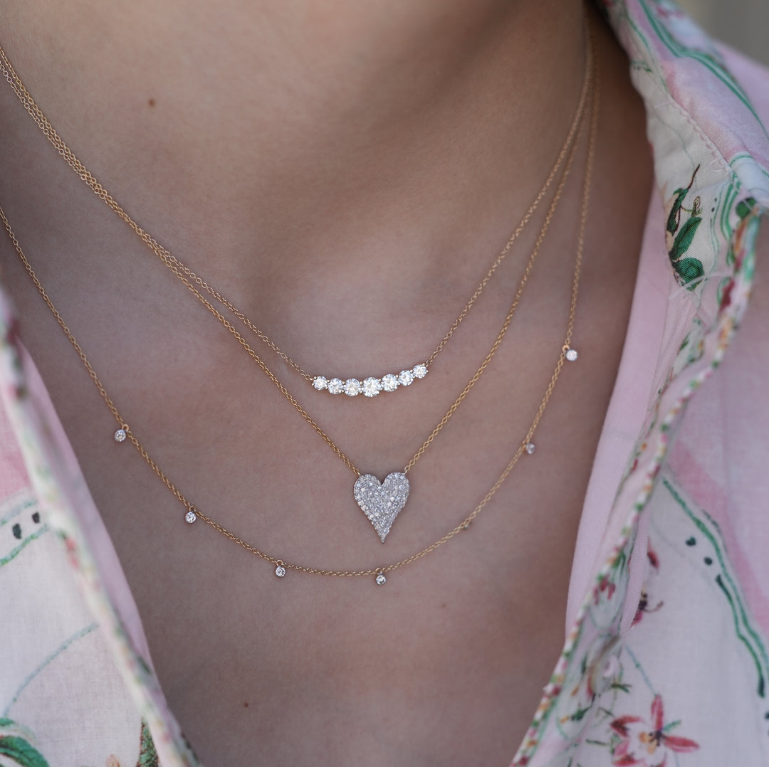 Elongated Diamond Heart Necklace