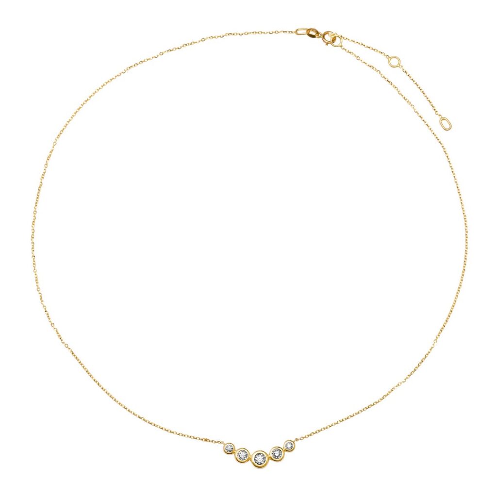 Five Graduated Bezel Diamond Necklace