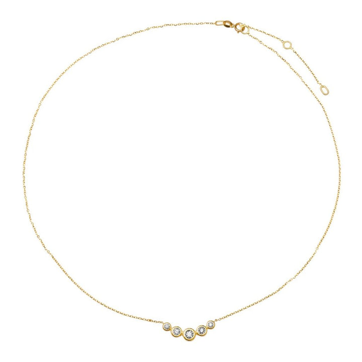 Five Graduated Bezel Diamond Necklace