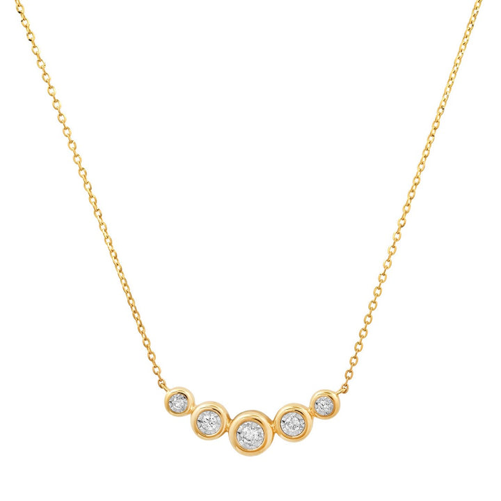 Five Graduated Bezel Diamond Necklace