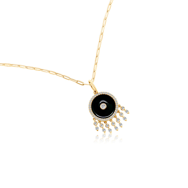 Diamond Fringe Black Enamel Charm