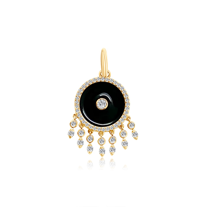 Diamond Fringe Black Enamel Charm