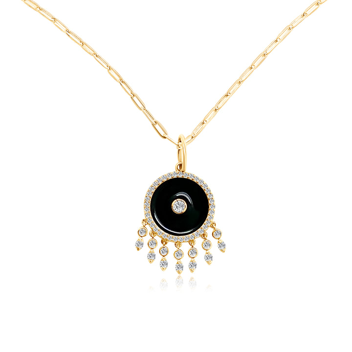 Diamond Fringe Black Enamel Charm