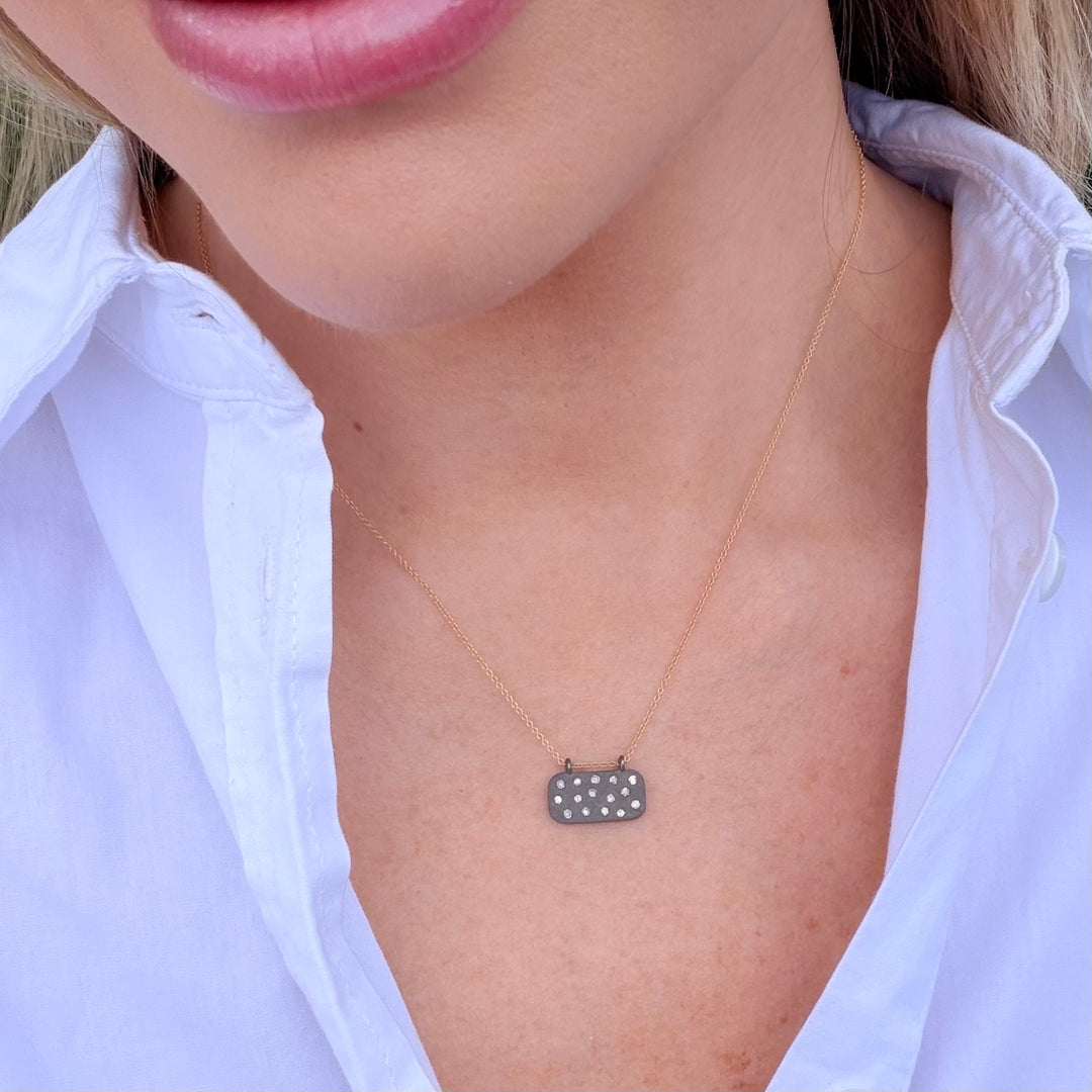 Diamond Inlay Tag Necklace