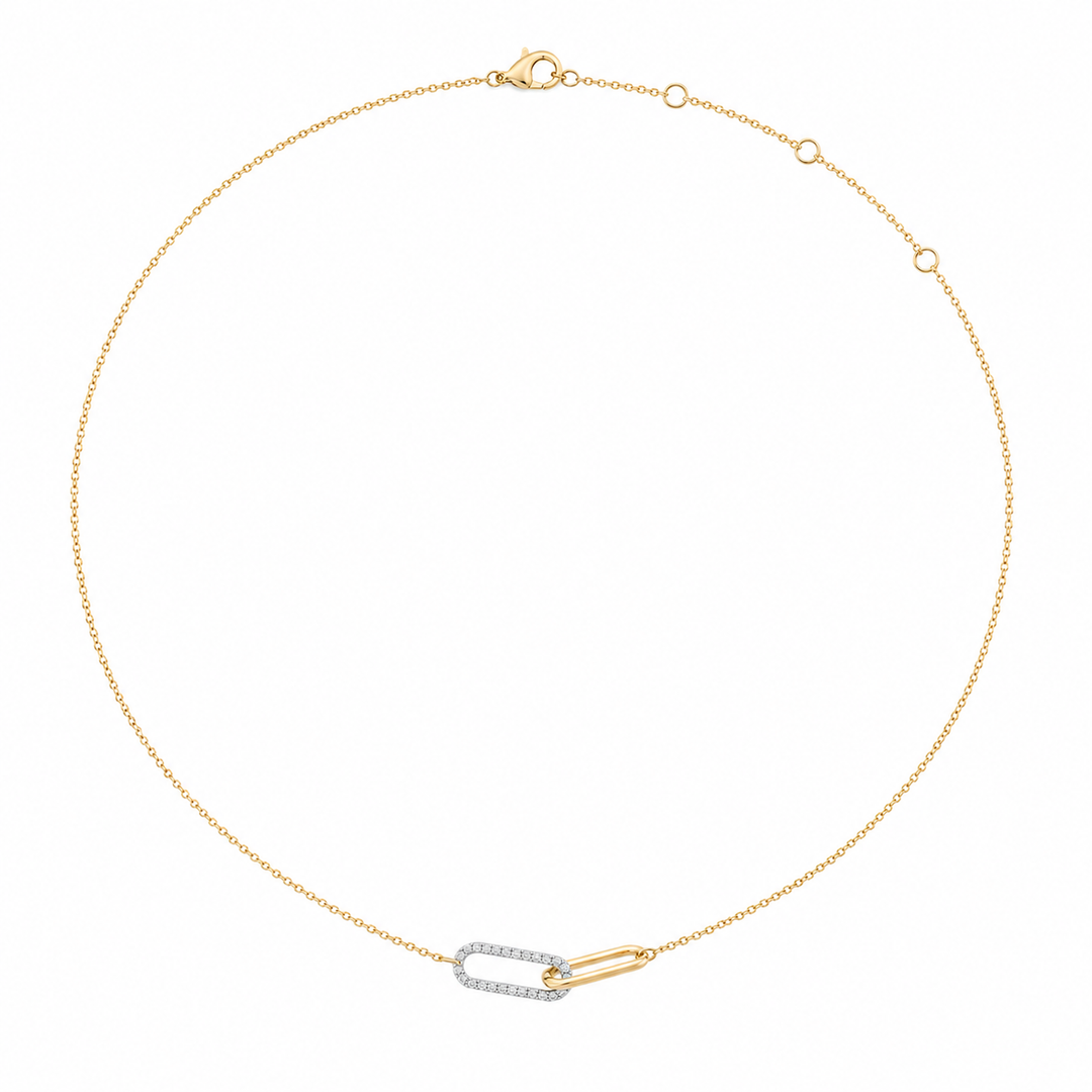 Interlocking Diamond Link Necklace