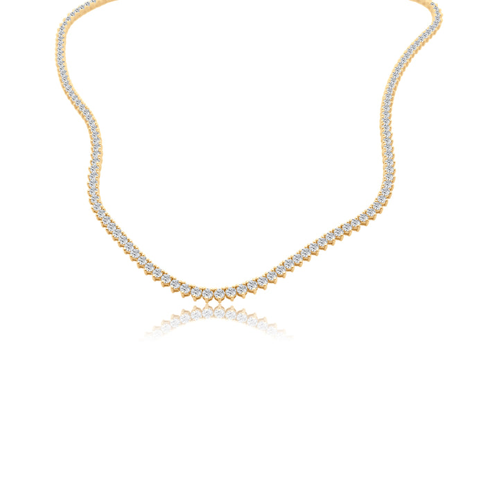 Three Prong Diamond Tennis Necklace