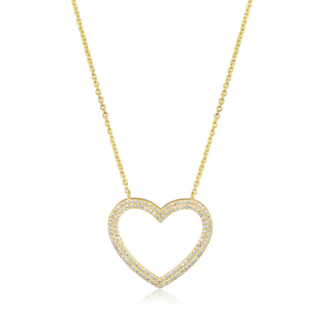 Open Diamond Heart Necklace