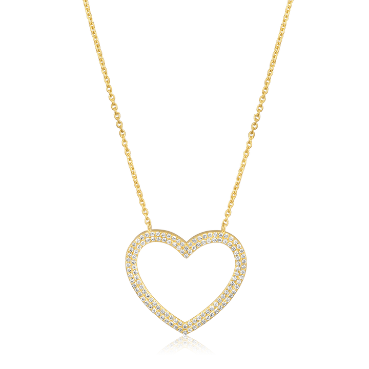 Open Diamond Heart Necklace