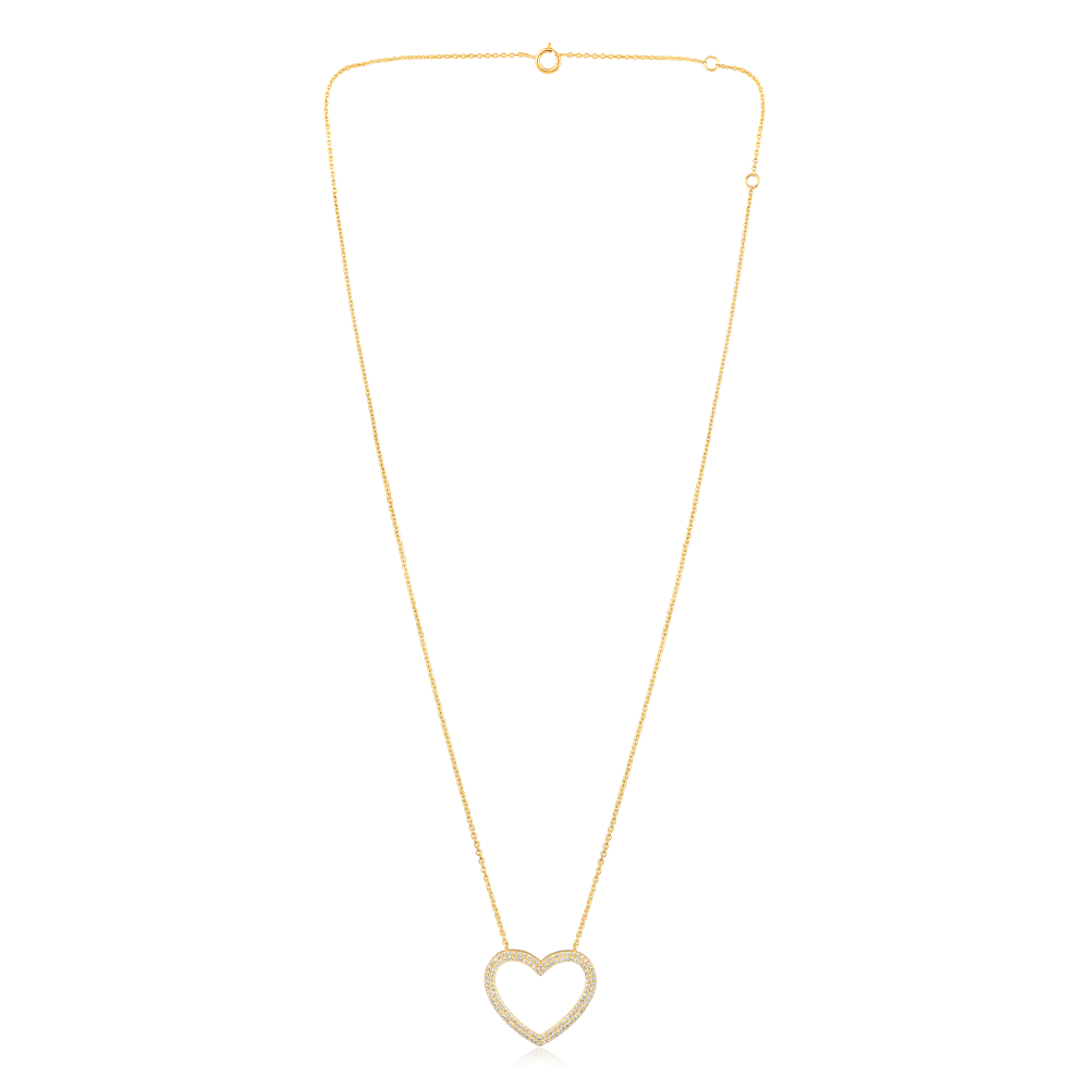 Open Diamond Heart Necklace