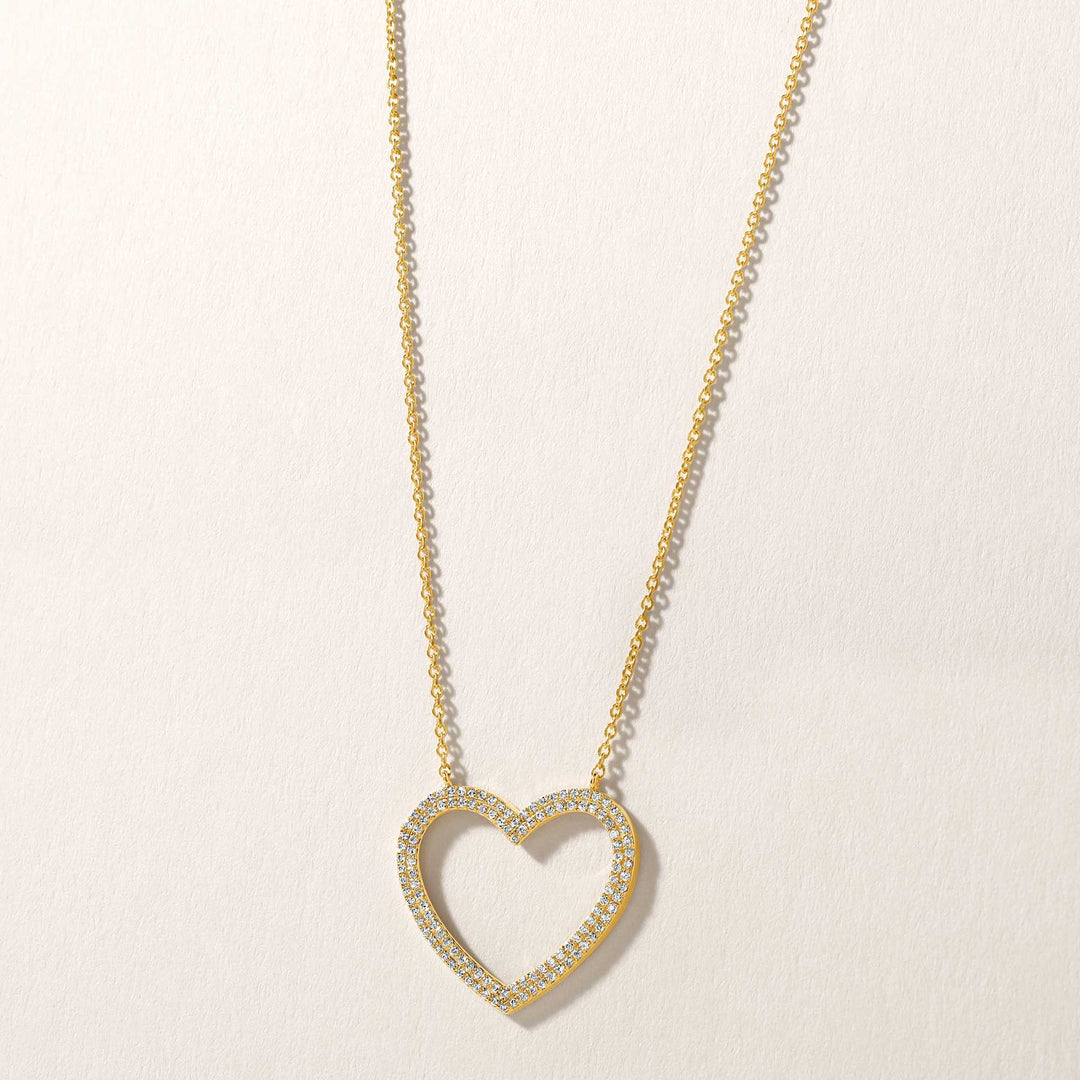 Open Diamond Heart Necklace