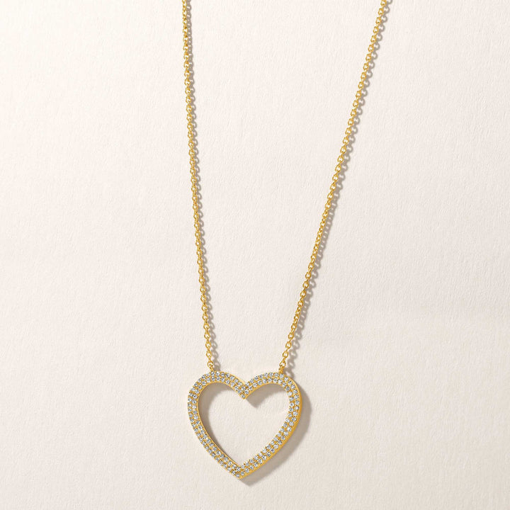 Open Diamond Heart Necklace