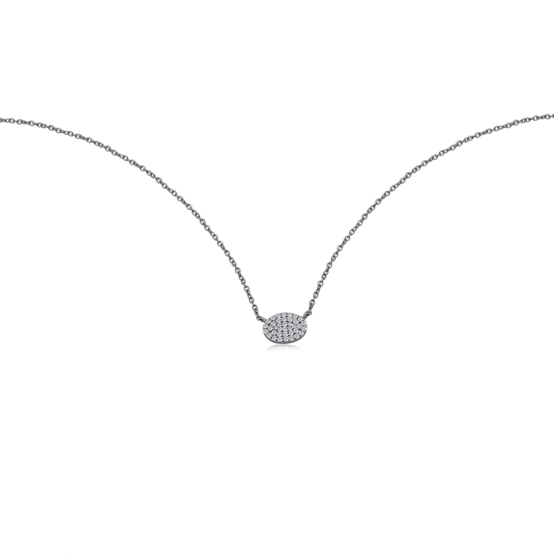 Diamond Oval Disc Necklace