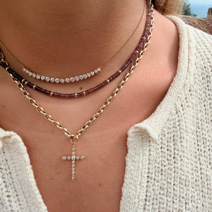 Graduated Partial Diamond Tennis Necklace