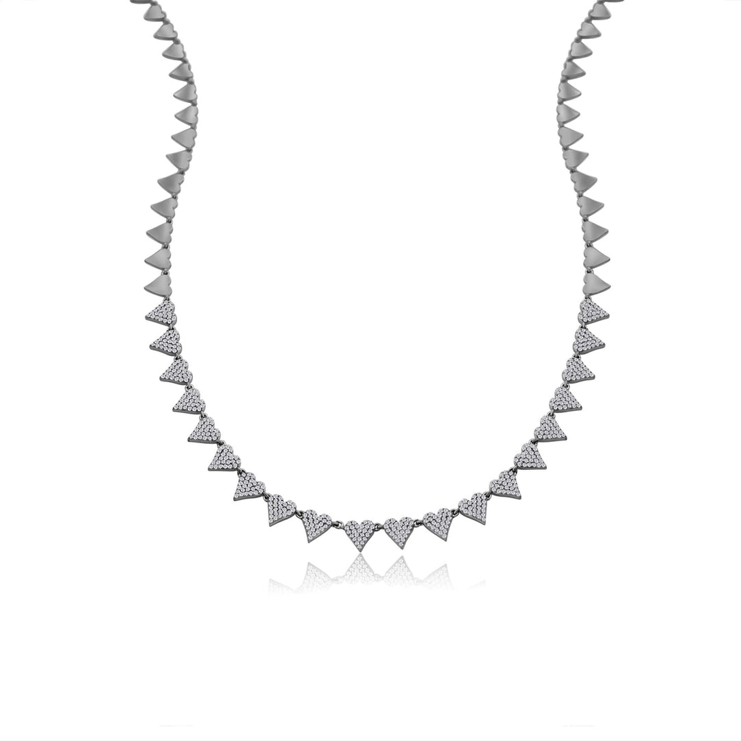 Diamond Pave Heart Collar Necklace