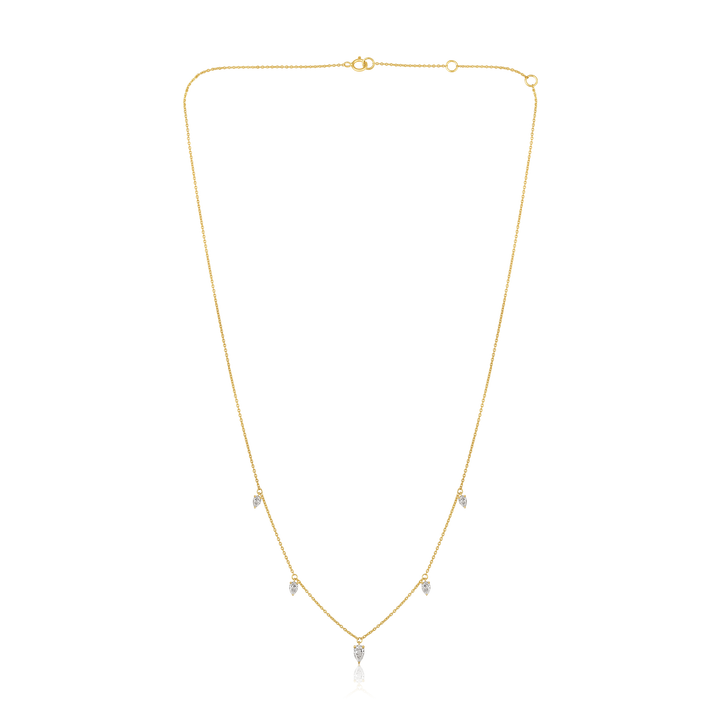 Diamond Pear Drop Station Necklace