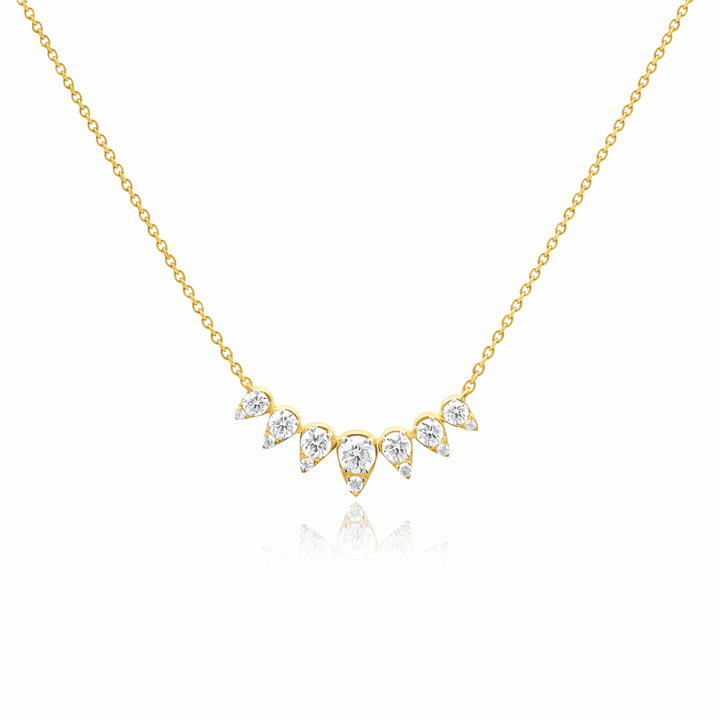 Spiky Pear Graduated Diamond Necklace