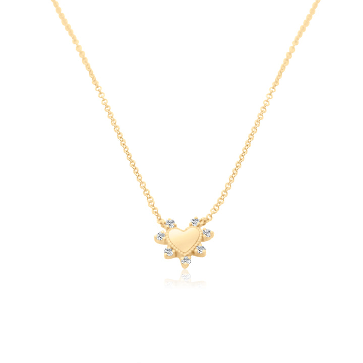 Mini Diamond Studded Heart Necklace