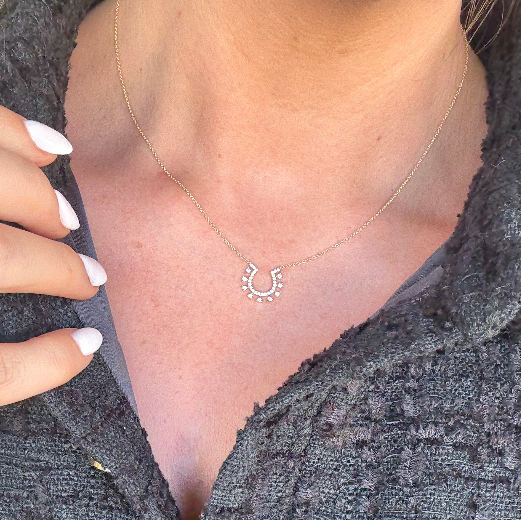 Diamond Studded Horseshoe Necklace – S. Bell Designs