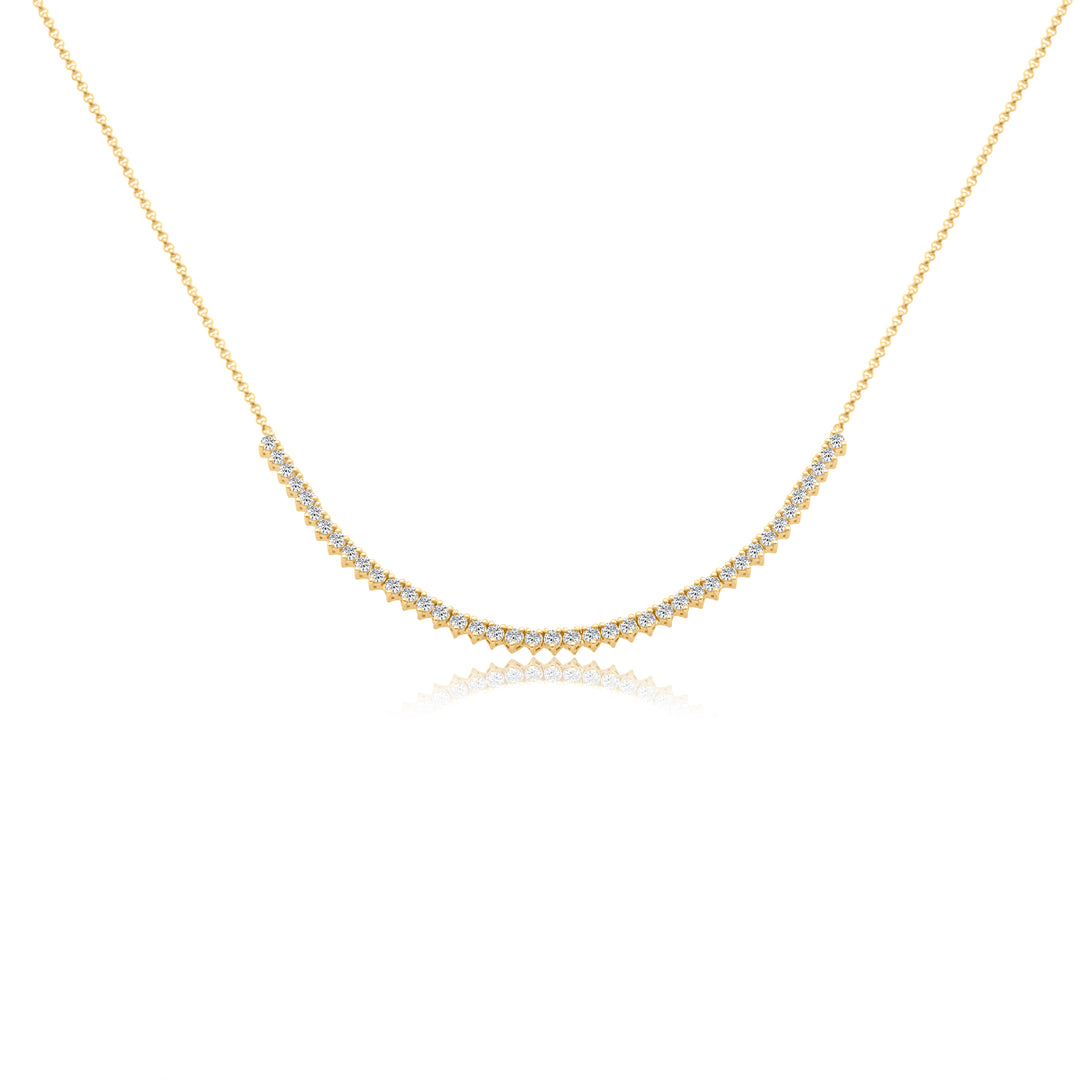 Three Prong Tennis on Chain Necklace