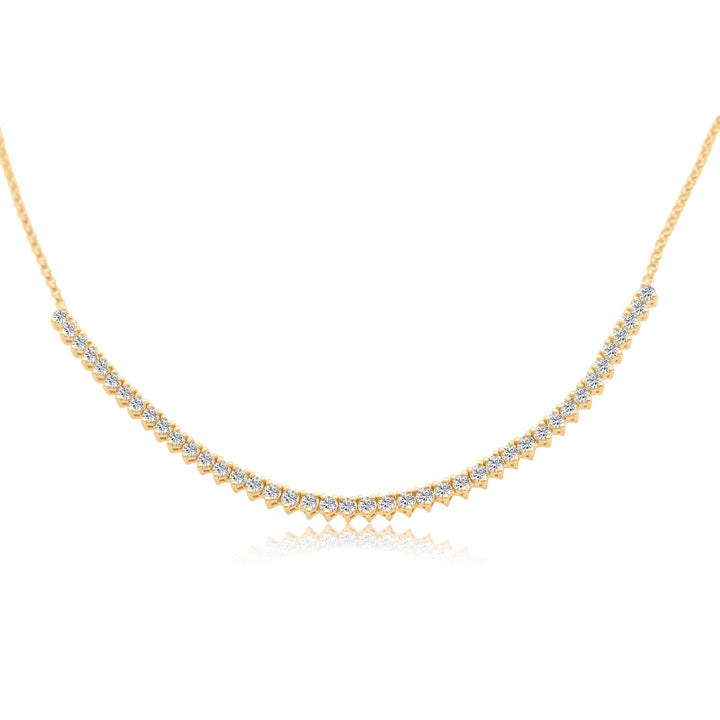 Three Prong Tennis on Chain Necklace