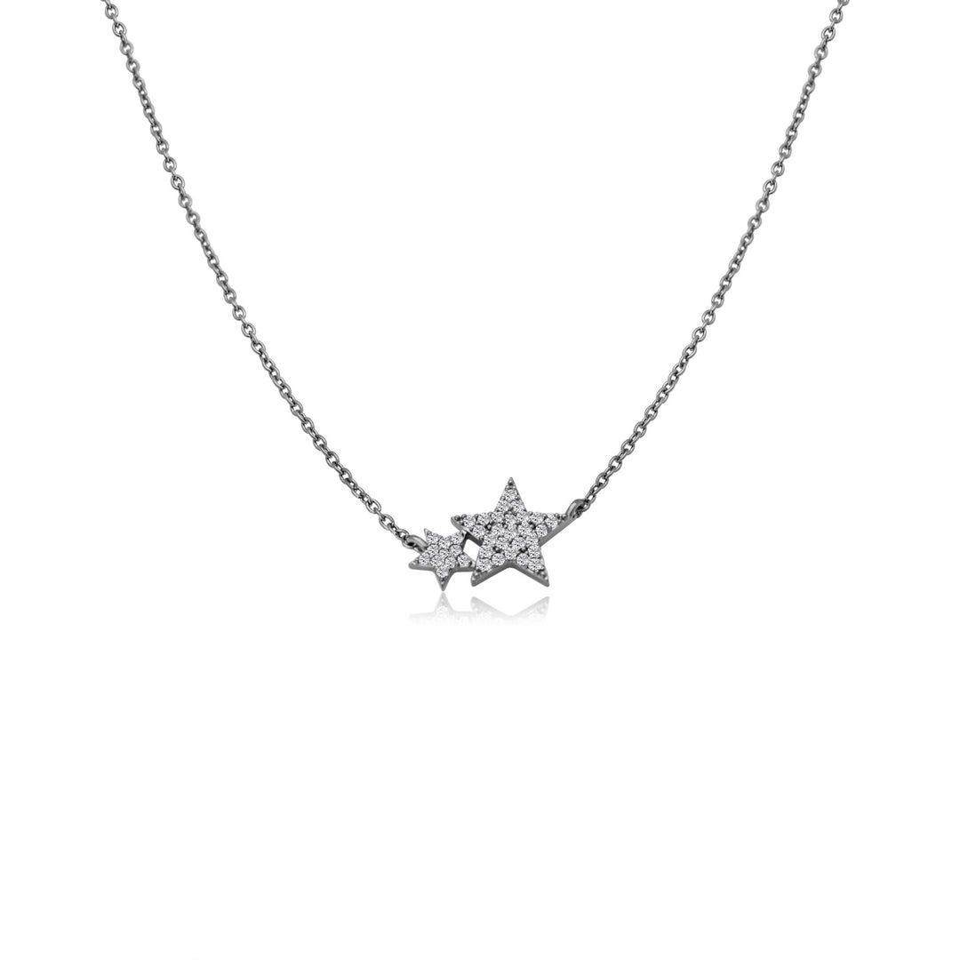 Double Diamond Star Necklace
