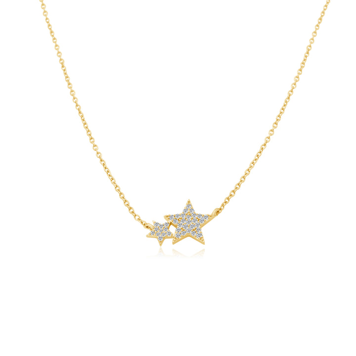 Double Diamond Star Necklace