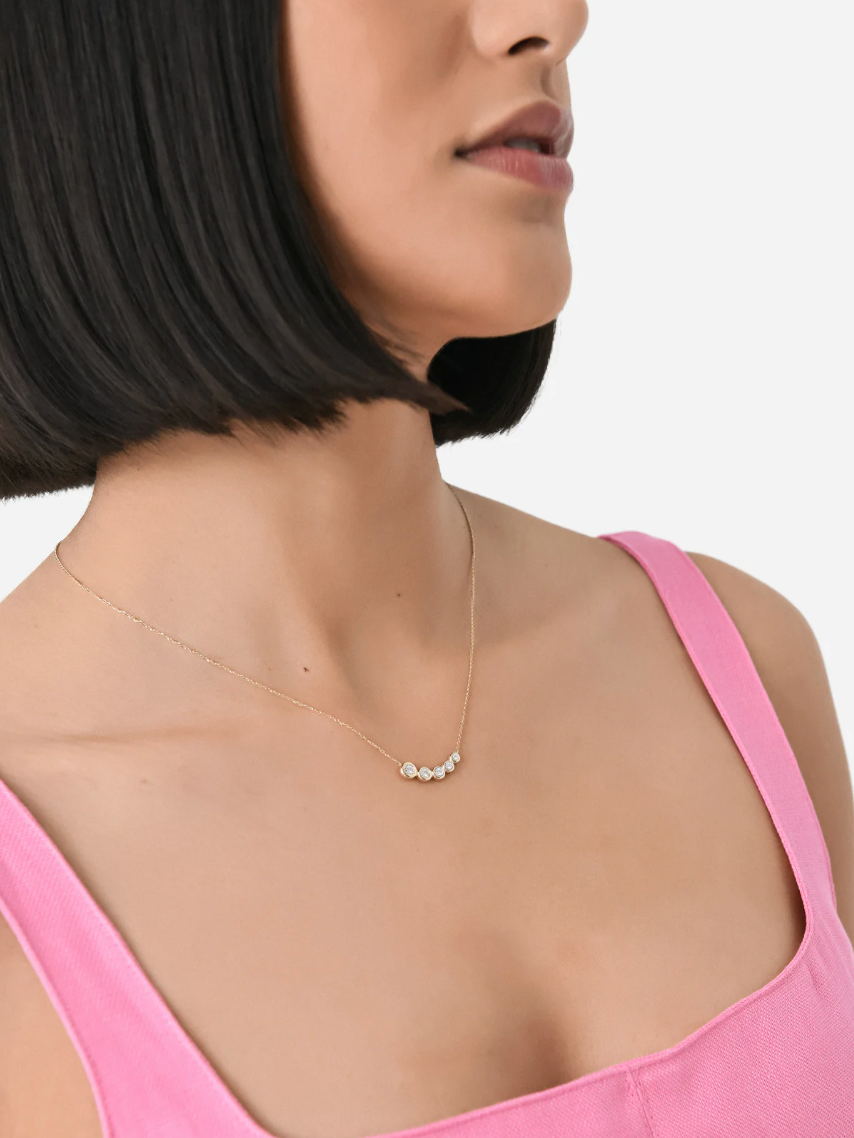 Five Diamond Comet Necklace