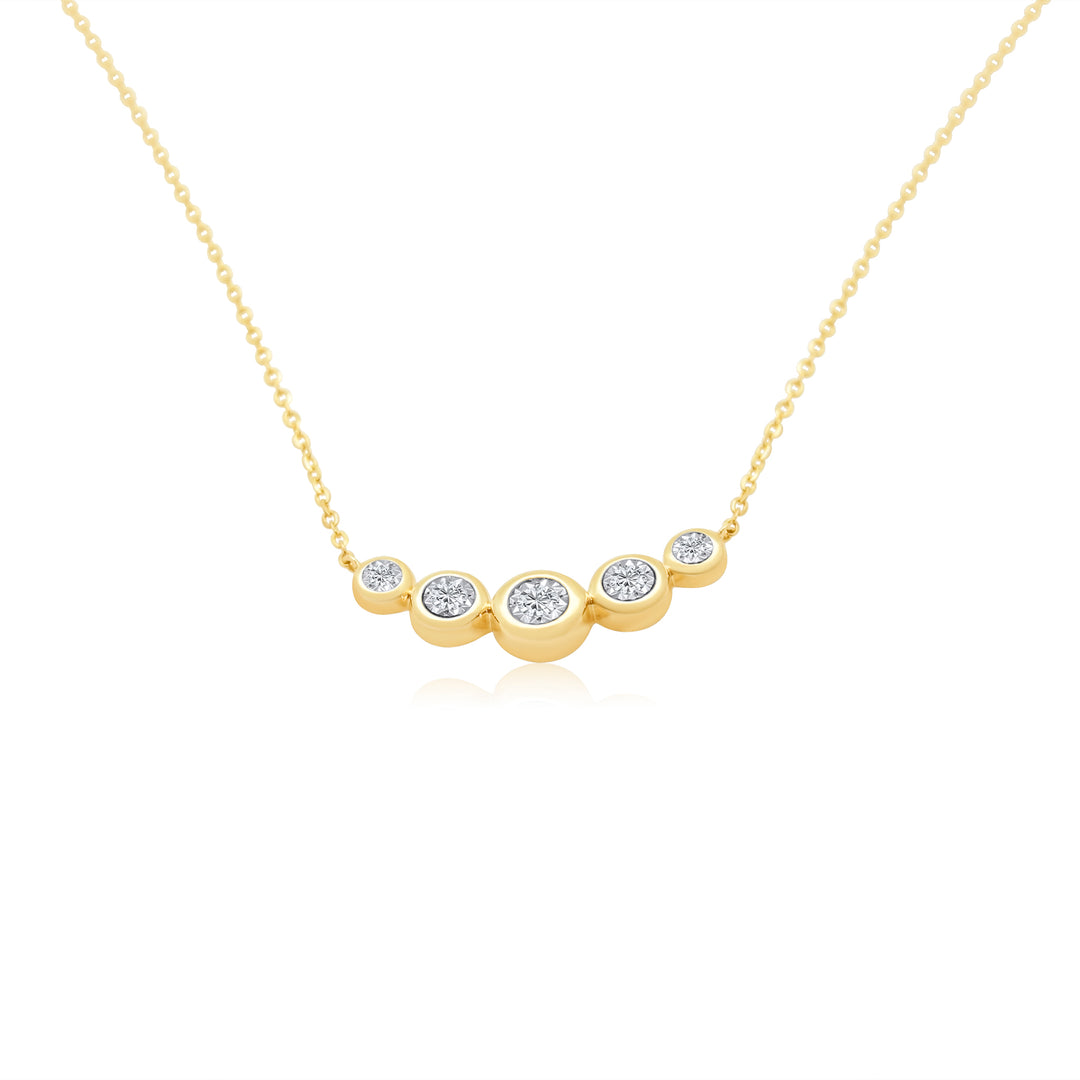 Five Graduated Bezel Diamond Necklace