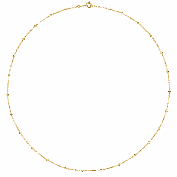Gold Bead Satellite Chain Necklace