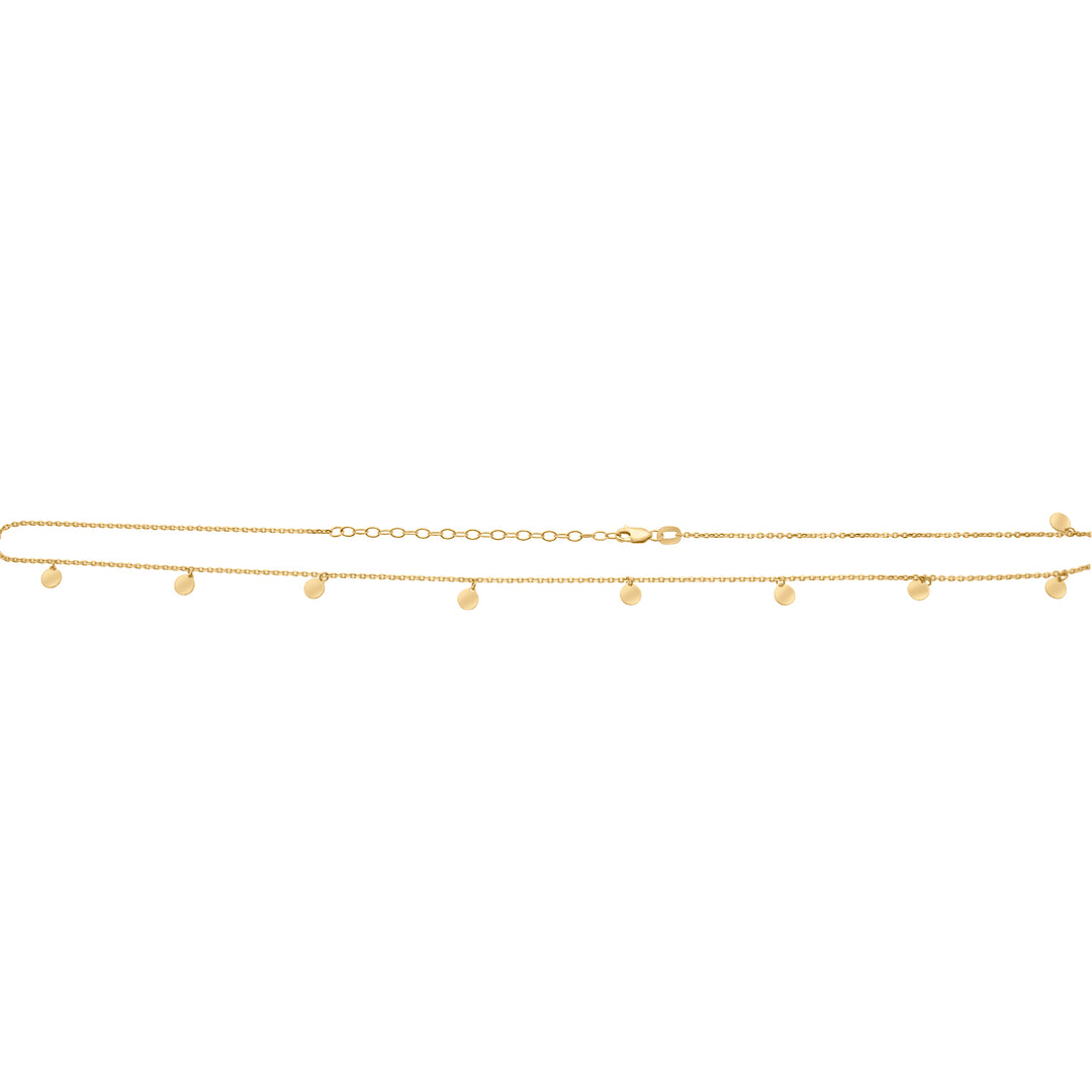 Golden Dangle Disc Necklace