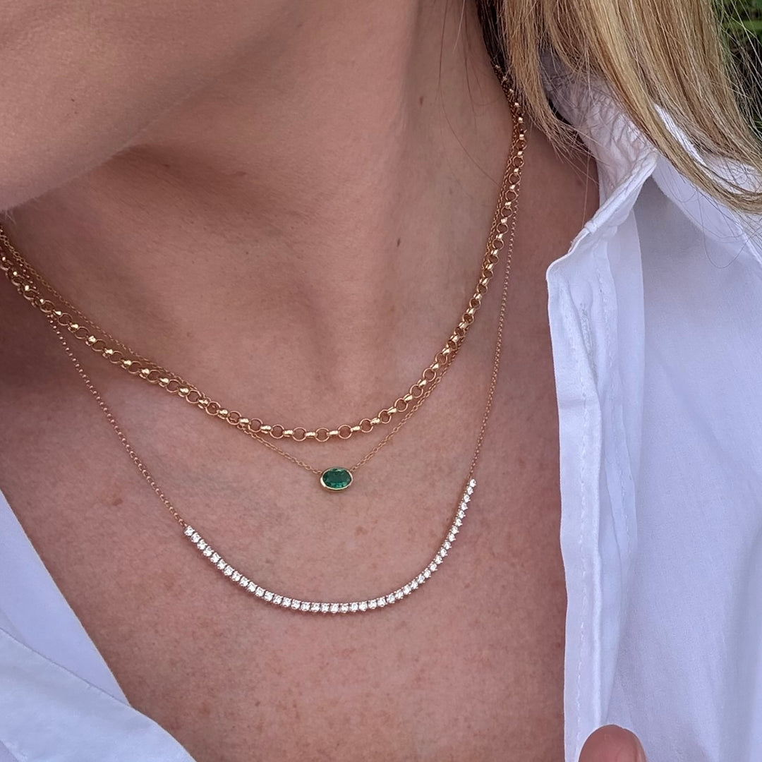 Oval Emerald Necklace