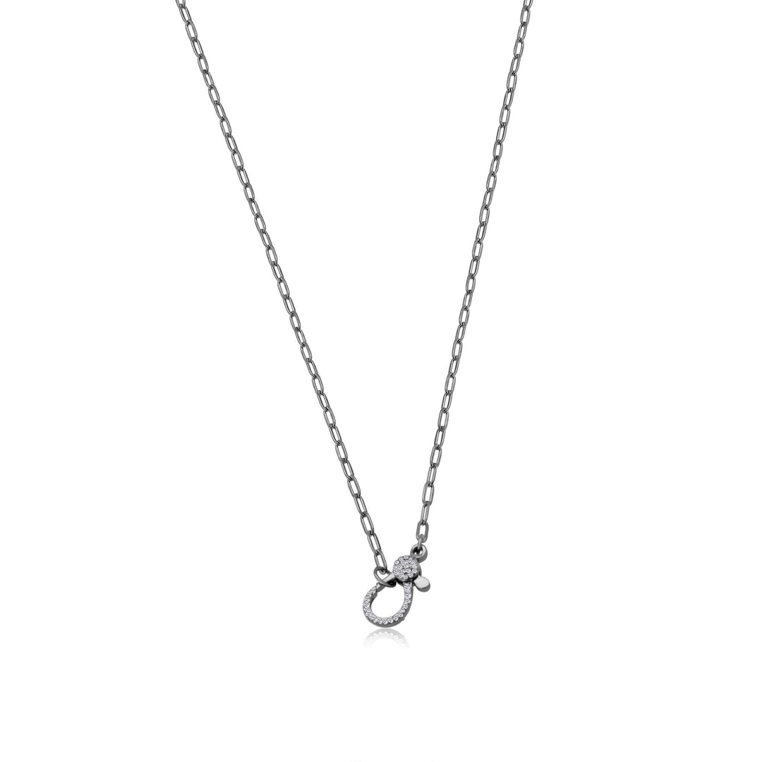 Paperclip Chain with Diamond Clasp