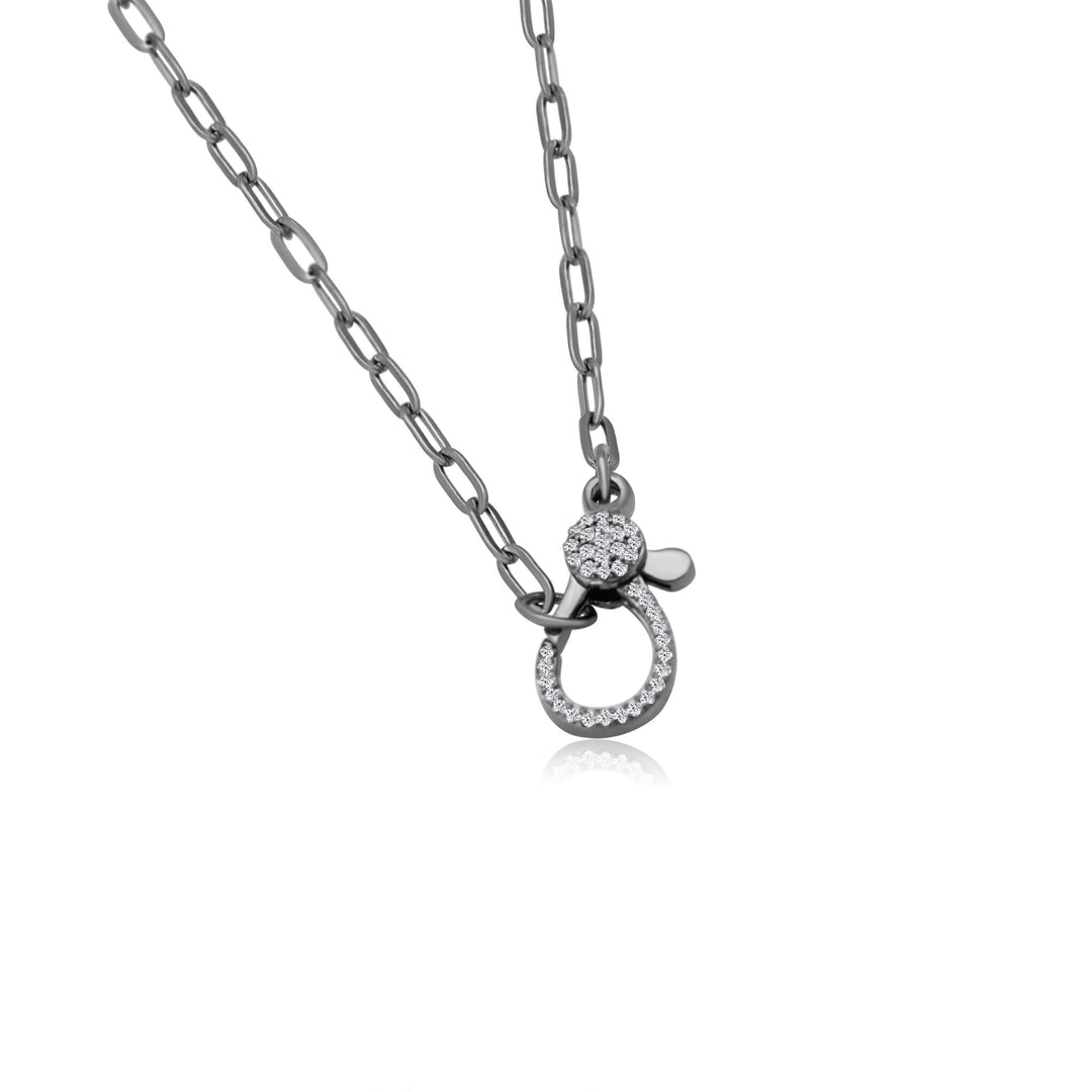 Paperclip Chain with Diamond Clasp