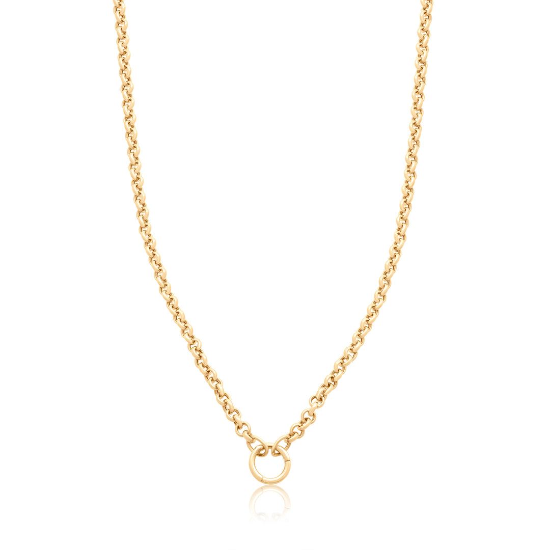 Rolo Chain with Charm Connector Necklace